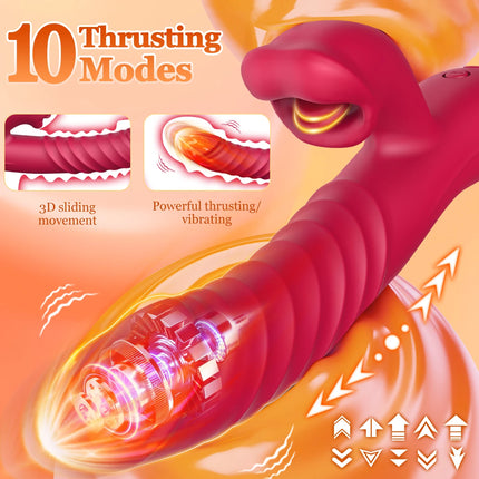 Female Licking Thrusting Dildo Vibrator G Spot Clitoris Anal Stimulator Vagina Masturbators Adult Sex Toy for Women 18+