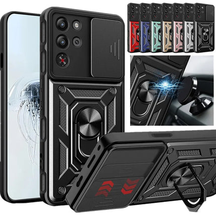 Armor Phone Case For ZTE Red Magic 10S Pro Redmagic 10 Pro 5G Cover Lens Protection Ring Magnetic Stand Holder Coque Fundas Capa