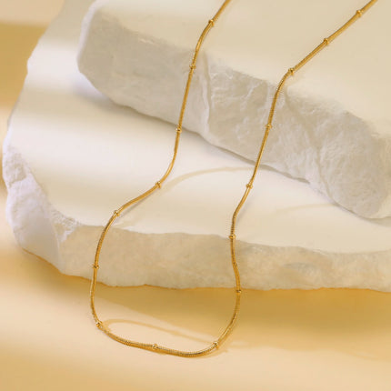Skyrim Stainless Steel Gold Color Chain Necklace Women Minimalist Cuban Paperclip Twisted Snake Chain Fashion Jewelry Wholesale