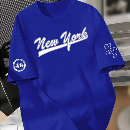 New men's summer design letter print soft and breathable round neck T-shirt summer outdoor street quick drying top