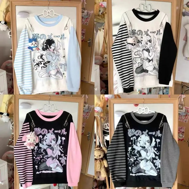 2026 Harajuku Kawaii Sweatshirts Women Outwear Subculture Pullover Long Sleeve T-shirts Female Casual Y2k Clothing Korean