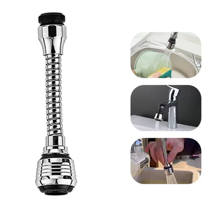 Kitchen Stainless Steel Faucet Sprinkler Water-saving Device Lengthening Rotating Splash Proof Sprinkler Spray Extender Bubbler