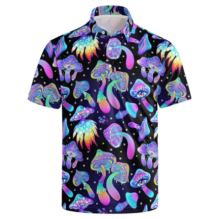 Men's Retro Short Sleeve Polo Shirts 3D Full Print Flower T-Shirts for Men Summer Casual Oversized Tee Shirt Tops Blusa Masculina