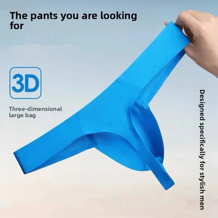 Ultra-thin Seamless Men G Strings Solid Color Thongs Male Pouch Ice Silk Underwear Breathable Low Rise Briefs Panties Underpants