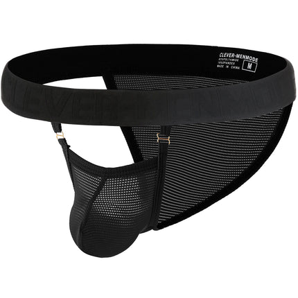 Men's Sexy Hollow Breathable Low-Waist Lingerie Mesh U Convex Big Penis Pouch Briefs Mini Micro Transparent See-Through Panties