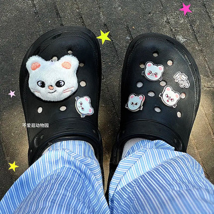 Skzoo Hot Korean Stray Kids Idol Boy Support Fan Cute Cartoon Hole Shoes Shoe Flower Anime Diy Accessories Decoration Xmas Gift