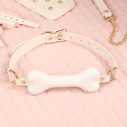 6PCS BDSM Bondage Set White Maid Role Play Restraints Kit SM Fetish Toys Handcuff Slave Blindfold Collar For Couples Sex Games