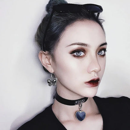 Cosplay Necklace Leash And Collar Bdsm Leather Slave Heart Bell Ring C harm Collars Set For Women Bondage Gothic Choker Accessor