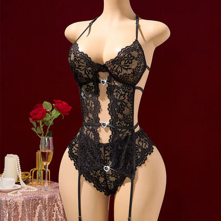 Erotic Hot Nighty Babydoll Crotchless Lingerie Garter Belt Bra Bodysuit One-piece Suit Exotic Sets Sexy Woman Underwear Pajamas
