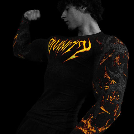 2026 New Dragon Awakening Pattern Gym Long Sleeve Top for Spring and Summer Running Swimming Weightlifting Fitness Clothes
