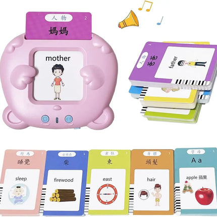 Cantonese Mandarin English Talking Flash Cards, Trilingual Learning Flashcard Toys  for Toddlers, 510 Sight Words,birthday gift