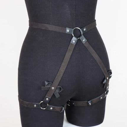 Women Sexy Garter Belt PU Leather Harness Lingerie Bdsm Bodystockings Garter Belt Fetish Erotic Rave Sword Belts Gothic bodysuit