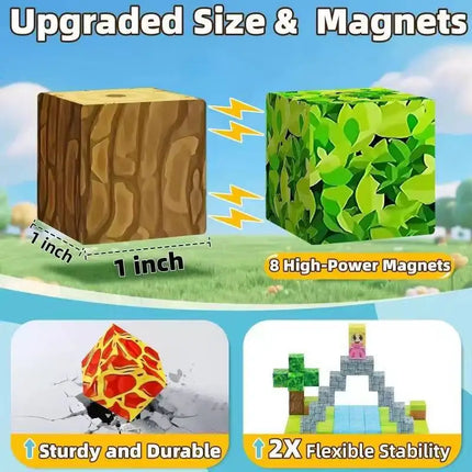 10-500PCS Magnetic Building Blocks Magnet Set Bricks Mini World STEM Construction DIY Educational Toys For Kids Birthday Gifts