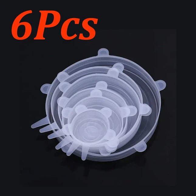 6-24Pcs Food silicone lid Silicone Stretch Lids Reusable Silicone Food Bowl Covers rectangular sealed bowl lid for Food Storage