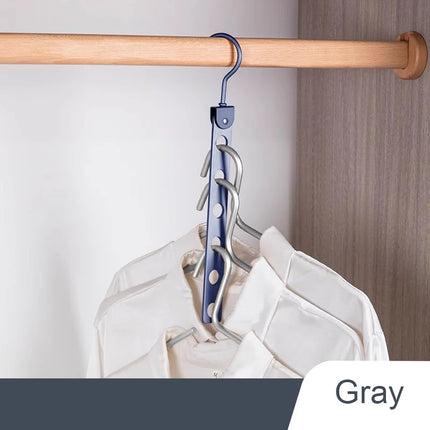 6/7/8 Holes Storage Rack for Clothes Hanger Organizer Foldable Rotatable Metal Hangers Storage Rack Wardrobe Space Saver Hook