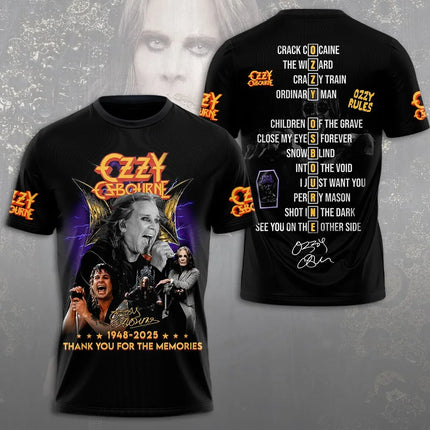 Hot Rock Ozzy Band 3d Printing T-shirt Men Women Fashion Hip Hop Short Sleeve Sports O-Neck Tops Tees For Men Clothes