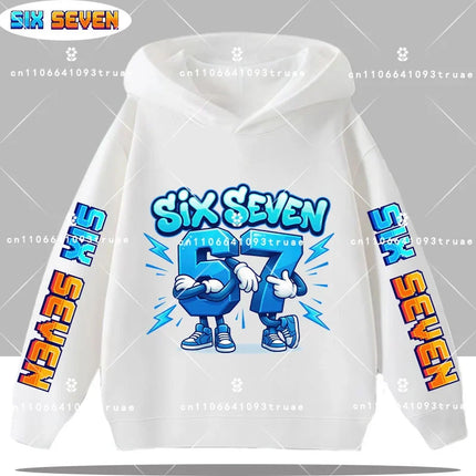 Autumn Children's Comfortable Hoodies 67 Six Seven Digit Print Kid Cute Fleece Sweatshirt Boys Girls Casual Fashion Sport Hooded