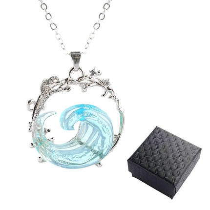 1/3PCS Ocean's Oath Wave Decorative Ring Necklace Earrings Jewelry Set For Women Gift Fashion Sky Blue Decoration Jewelry Gift