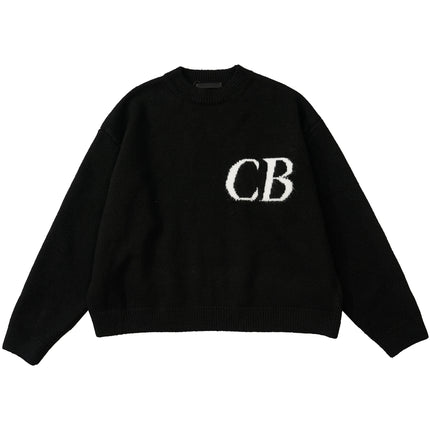 Top Quality CB Sweatshirt Jacquard Women Men Knited Sweaters High Street Men Casual Oversized Sweater Pullover Woolen Pants Sets
