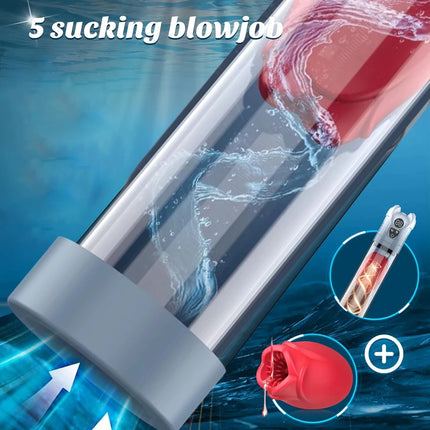 Electric Penis Pump Male Masturbators 5 Suction 6 Training Mode Automatic Masturbator LCD Pumps Enlargers Ault Sex Toys for Men