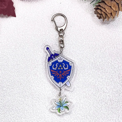 1/6Pcs Game Legend of Zelda Car Keychain Acrylic Keyrings Bag Charms Cute Backpack Pendant Funny Prop Decoration Friends Gifts