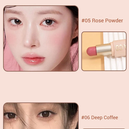 Waterproof powder blusher stick, transparent concealer multifunctional makeup stick, create a natural look