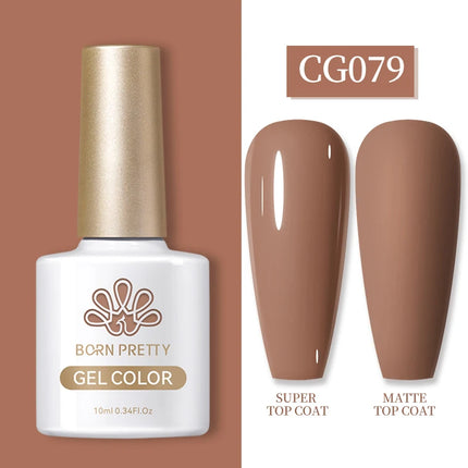 BORN PRETTY 10ml Gel Nail Polish Gel 130 Colors Semi Permanent Solid Nail Gel Varnish Soak Off UV Gel for Base Top Coat