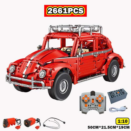 IN STOCK Technical 1:10 Beetle Sports Car Building Blocks Remote Control Retro Vehicles Bricks Model Toys for Child Best Gifts