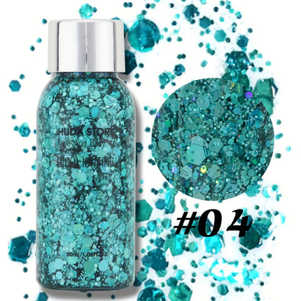 Glitter Sequins Gel Eyeshadow Cream Face Crystal Sequins Gel Shimmer High Gloss Eye Shadow Nail Hair Glitter Gel Stage Makeup