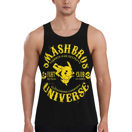 Pokemoned Gym Gengar Compression Muscle Tank Top Mens Gym Sleeveless Tees Sports Wear Male Bodybuilding Fitness Training Vest