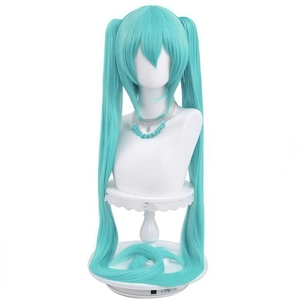 Long Synthetic Fiber Wig in Green Anime Style Suitable for Daily Wear, Birthdays, Heat-Resistant Fiber, Role-Playing
