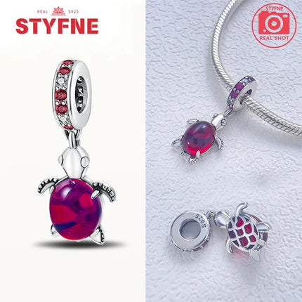 Charms 925 Silver Sea Turtle Series Charm Colorful Beads Fit Original Bracelet Diy Fine Jewelry Making Gifts for Women