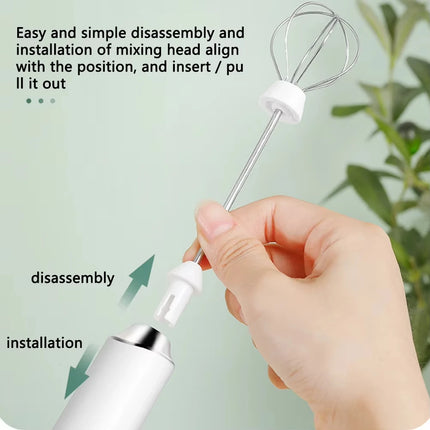 Mini Eggbeater Milk Coffee Blender Handheld Cream Whipper Latte Cappuccino Beverage 3-speed Rechargeable Blender