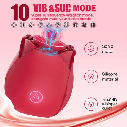 Sex Toy Rose Stimulating Massage Clitoral Suction Device Waterproof Silicone 10 Modes Vibrator Orgasm Masturbator Adult Game Toy