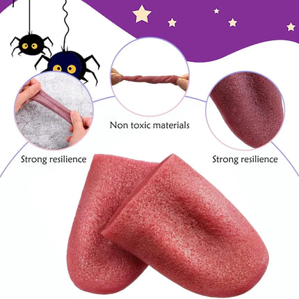 Tongue Piercing Prank Fake Tongue False Tongue Prop Clown Magic Show Props Horrific Magic Tricks Gift for Kid Child Halloween
