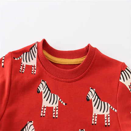 Jumping Meters 2-7T Animals New Arrival Zebras  Boys Girls Sweatshirts Autumn Spring Kids Clothes Hot Selling Shirts Tops Baby