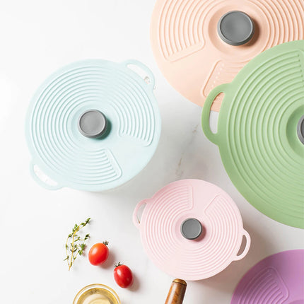 Leeseph Silicone Lids for Bowl, Reusable Sealed Suction Lids Fits Cups, Bowls, Plates, Pots, Pans, Food Storage Kitchen Gadgets