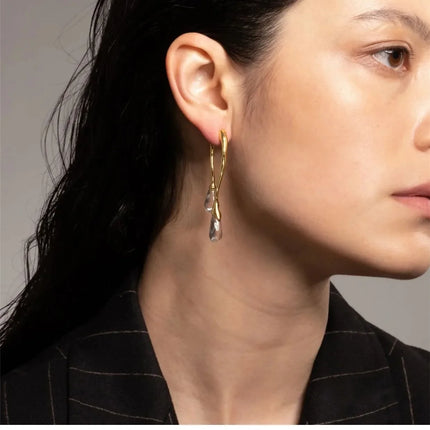 Fashion Jewelry 925 Silver Needle Resin Teardrop 2024 Trend New Back Front Dangle Earrings Hot Selling For Women Gift