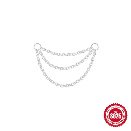 CANNER 1PC 925 Sterling Silver Chain Tassel Piercing Earrings Chain Charm Accessories For Woman Shiny Earring Fine Jewelry Gift