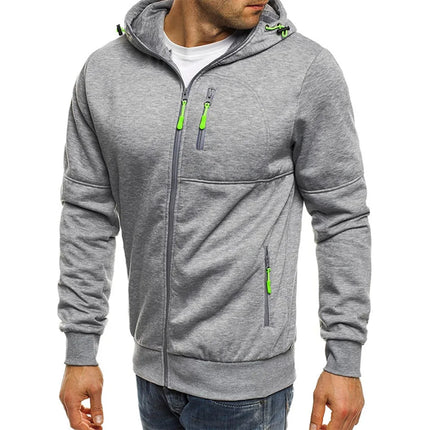 Men's Sweater Cardigan Hooded Jacket Zipper Pocket Jacquard Jacket Sports Fitness Outdoor Leisure Running Solid Color Sportswear