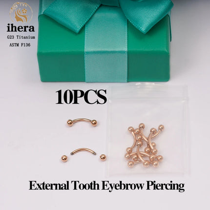 10PCS G23 Titanium Eyebrow Piercing Jewelry Nose Septum Piercing Ring C Rod 16G ASTM F136 Women Labret Lip Stud Wholesale