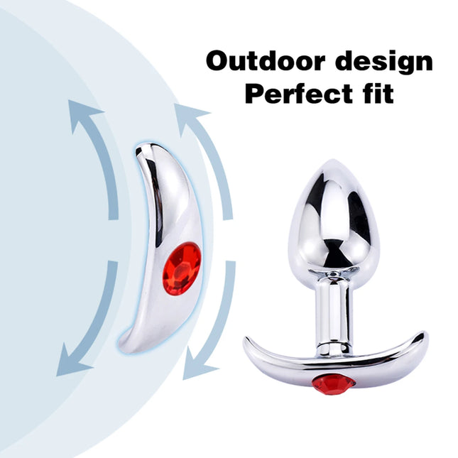 1 piece, metal outdoor anal plug, anchor base, fits the hip design, adult sex toy