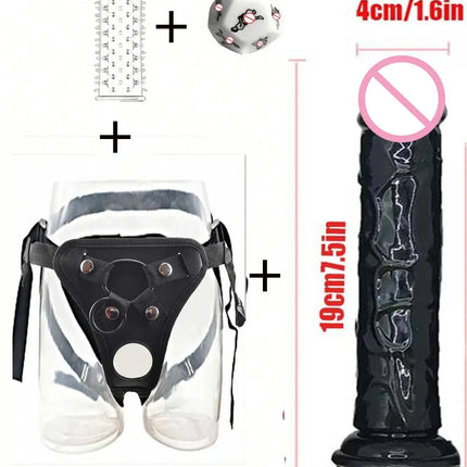 Wearable Strapon Penis for Women Black Dildo Pants Lesbian G Spot Stimulator Adult Standard Size Women Strap Sex Toys for Women