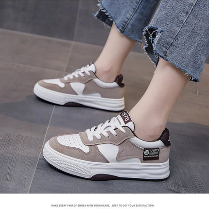 2025 New Black & White Geometric Low-Top Sneakers - Breathable Mesh Platform Shoes with Anti-Slip Sole