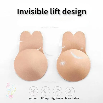 Women Breast Lifting Stickers Push Up Bras Silicone Invisible Chest Strapless Breast Rabbit Lift Up Tape Nipple Cover Bra Pads