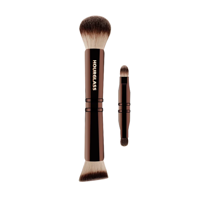 Hourglass Makeup Brush- No.24 Four-Head Multifunctional Brush Loose Powder Foundation Concealer Eyeshadow Concealed Makeup Brush