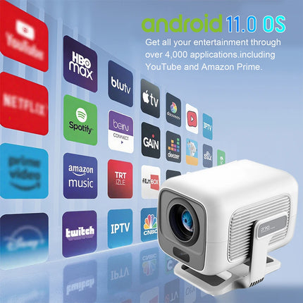 Velec Projector TP300 NTV Android 4K & 1080P Support Auto-Focus WiFi 6 & BT5.2 Portable Outdoor For Home Theater Projector