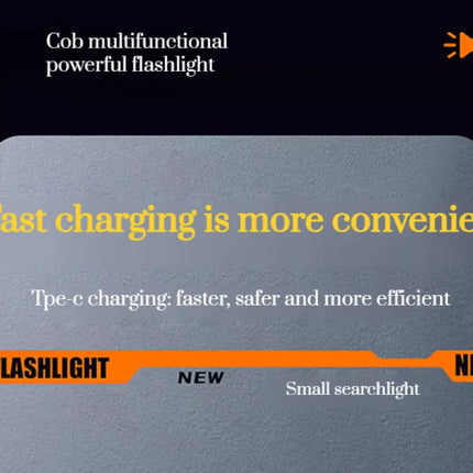 1200MAH Rechargeable Pocket Flashlight Portable Side COB Torch with Clip Tail Magnet Light 7 modes Outdoor Camping Lantern Send