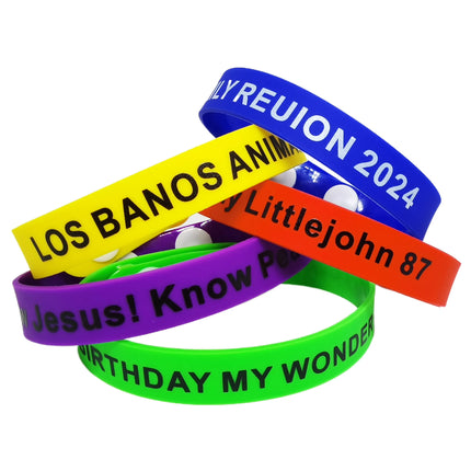 Adjustable Custom Bracelets 2/10/20/50Ct Personalized Rubber Wristband for Motivation, Party Favors, Birthday，Event DIY