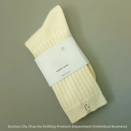 UG Cashmere Autumn Winter Thick High Tube Socks Breathable Moisture Wicking Warm Cotton Couple Socks Double Needle Casual Socks